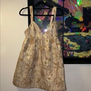 Floral Gold and Cream party dress